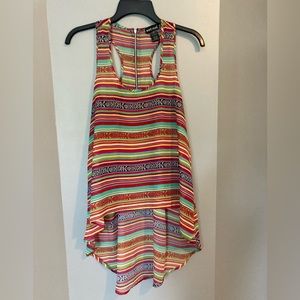 Wet Seal Multicolor Striped Racerback Tank Top